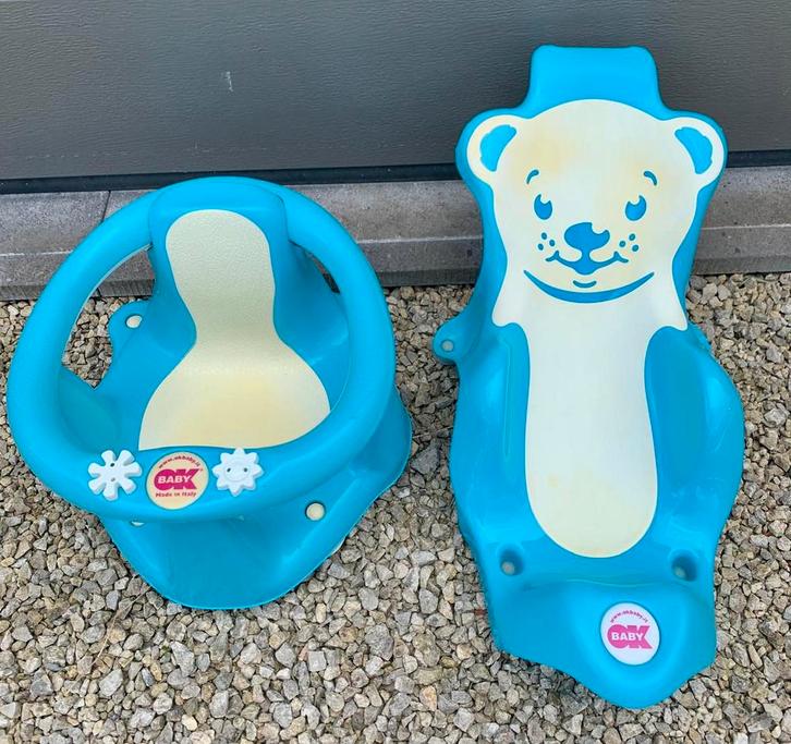 Baby badzitje, badstoeltje en twee babybadjes, Kinderen en Baby's, Badjes en Verzorging, Gebruikt, Badje, Bébé-jou, Ophalen