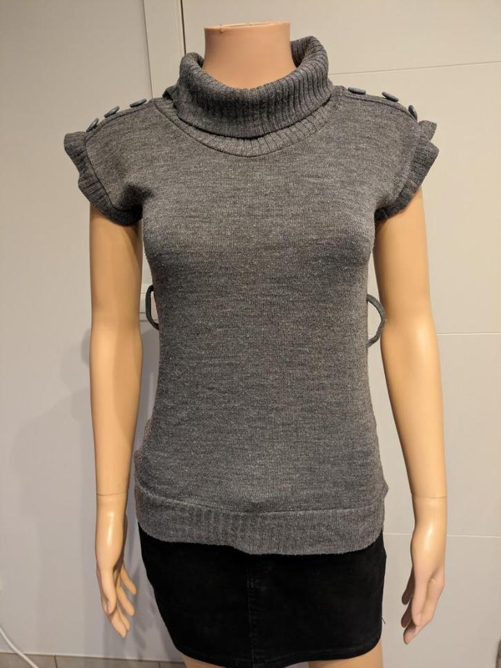 Warme coltrui met korte mouwen, Kleding | Dames, Truien en Vesten, Gedragen, Maat 36 (S), Grijs, Ophalen of Verzenden