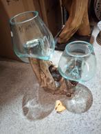 racine de teck ornée de deux verres, Enlèvement ou Envoi, Neuf, Orange