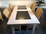 Eettafel met marmeren inleg, Ophalen, Gebruikt, 200 cm of meer