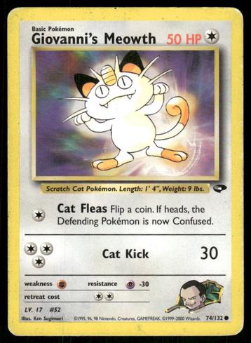Giovanni's Meowth 74/132 - Gym Challenge (Good) beschikbaar voor biedingen