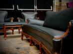 Mooi zwart leder salon, Huis en Inrichting, Zetels | Complete zithoeken, Ophalen, Gebruikt