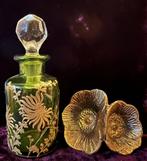 Antieke Baccarat kristallen parfumfles – groen glas, Ophalen of Verzenden, Zo goed als nieuw, Parfumfles