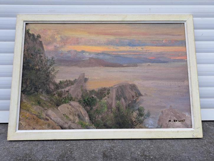 huile sur panneau signe marie howet, Antiek en Kunst, Kunst | Schilderijen | Klassiek, Ophalen of Verzenden