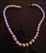 witte parelketting, Handtassen en Accessoires, Kettingen, Ophalen, Kunststof, Wit, Zo goed als nieuw