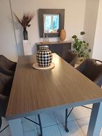 Table de salle à manger 8 places, bois métal, Maison & Meubles, 150 à 200 cm, Cinq personnes ou plus, Comme neuf, Enlèvement