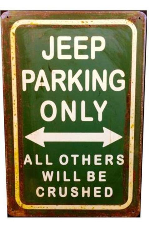 Plaque murale en métal rouillée Jeep Parking Only, Autos : Divers, Tuning & Styling, Enlèvement ou Envoi