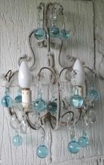 vintage Murano muurlampje lamp blauw glas, Verzenden