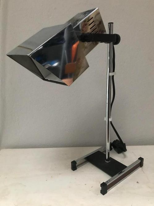 Verchroomde Kubus Tafellamp van Robert Sonneman, Huis en Inrichting, Lampen | Tafellampen, Zo goed als nieuw, Minder dan 50 cm