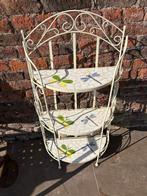 Petite etagere en fer forgé blanche avec mosaiques, Huis en Inrichting, Woonaccessoires | Etagères, Ophalen, Gebruikt