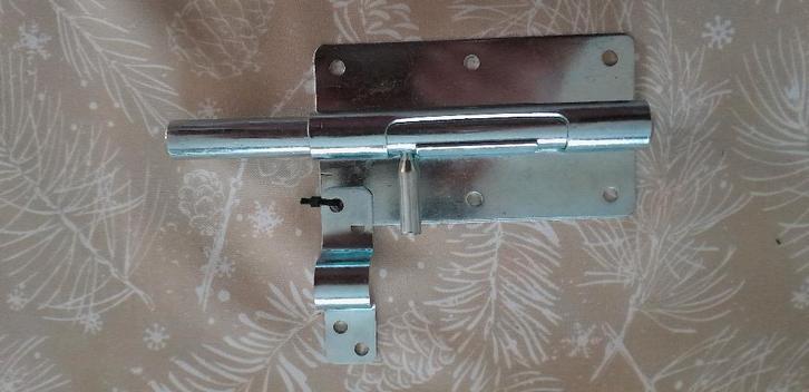 NIEUWE stevige grendel 12cm x 8cm verzinkt met sluitbeugel, Doe-het-zelf en Bouw, Hang- en Sluitwerk, Nieuw, Schuif of Grendel