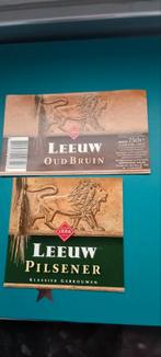 2 bieretiketten br Leeuw pils en oud bruin valkenburg, Collections, Marques de bière, Comme neuf, Enlèvement ou Envoi, Leeuw
