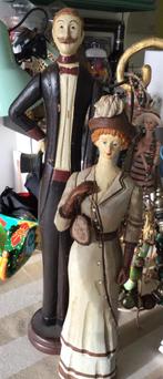 Beau couple de poupées en bois brocante avec rivets, Antiquités & Art, Enlèvement ou Envoi