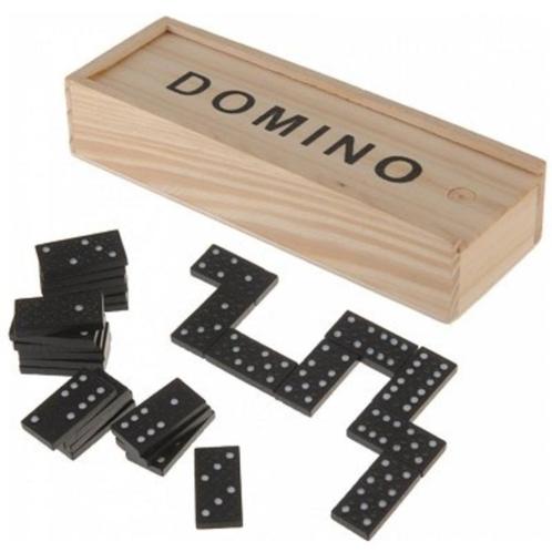 Dominostenen domino spel  in houten doos 28 stuks, Hobby en Vrije tijd, Gezelschapsspellen | Bordspellen, Nieuw, Ophalen of Verzenden