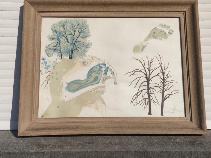 lithographie hiver signe salvador dali, Antiek en Kunst, Kunst | Litho's en Zeefdrukken, Ophalen