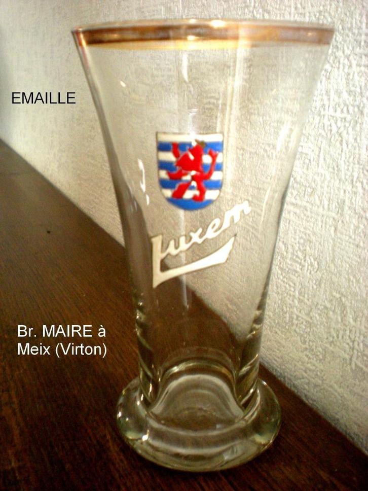 LUXEM     Br. Maire in Meix/Virton    GEEMAILLEERD, Verzamelen, Biermerken, Zo goed als nieuw, Glas of Glazen, Ophalen of Verzenden