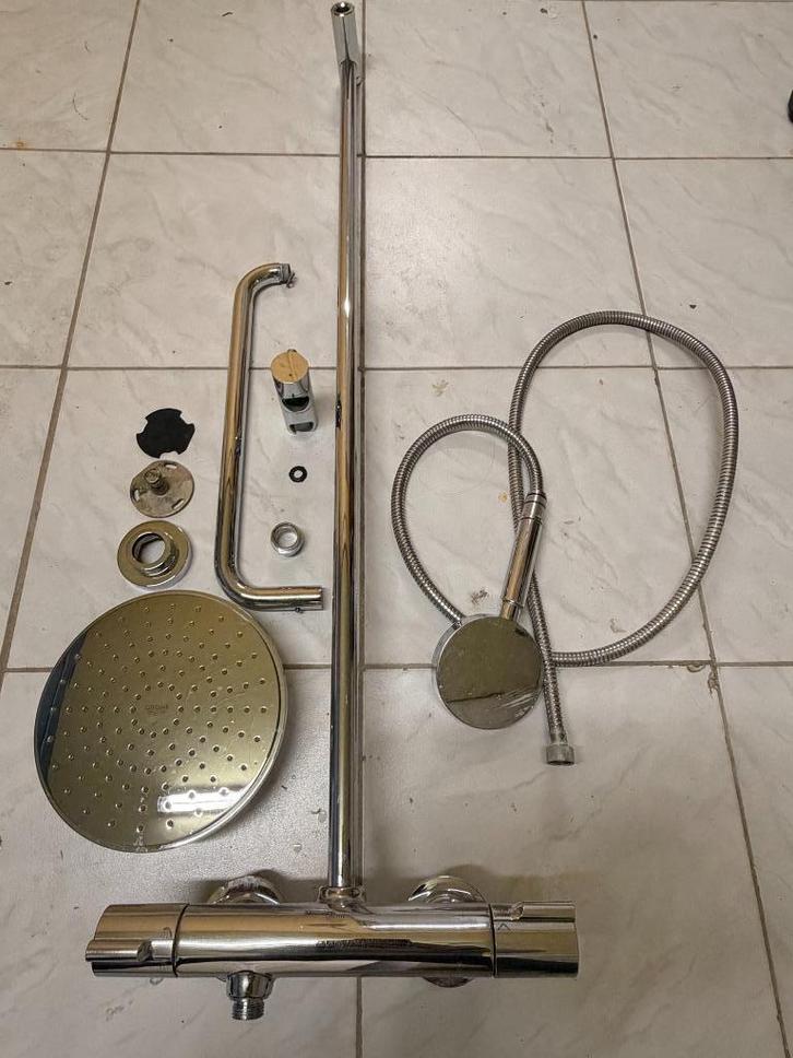 GROHE - Colonne de douche avec mitigeur thermostatique, Doe-het-zelf en Bouw, Sanitair, Gebruikt, Douche, Chroom, Ophalen of Verzenden