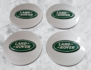 Lot de 4 capuchons de moyeu Land Rover argentés avec logo ve, Envoi, Neuf