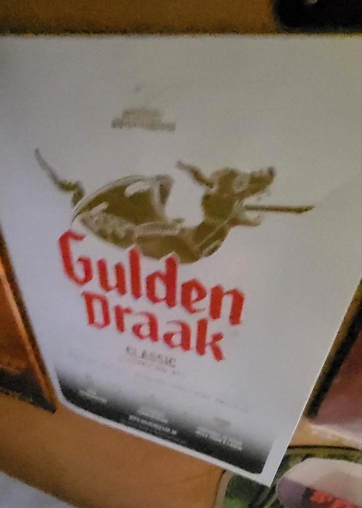 Gulden Draak classic publiciteitsbord, Verzamelen, Biermerken, Zo goed als nieuw, Ophalen of Verzenden