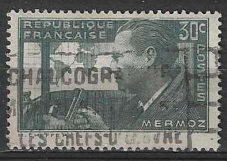 Frankrijk 1937 - Yvert 337 - Piloot Jean Mermoz (ST), Postzegels en Munten, Postzegels | Europa | Frankrijk, Gestempeld, Verzenden
