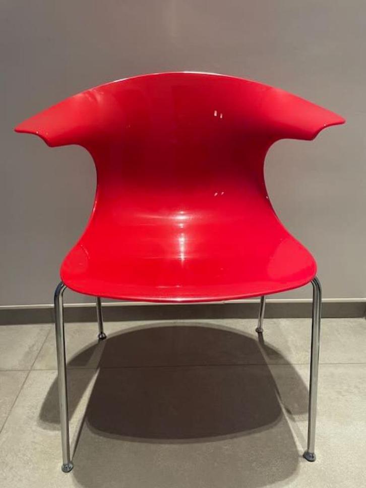 Keukenstoel Infinity loop, Huis en Inrichting, Stoelen, Gebruikt, Vier, Kunststof, Rood, Ophalen