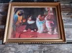 2 oude kadertjes met poezen/ katten, Antiek en Kunst, Curiosa en Brocante, Ophalen of Verzenden