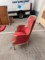Fauteuil style Louis XV vintage tissu rouge, Enlèvement