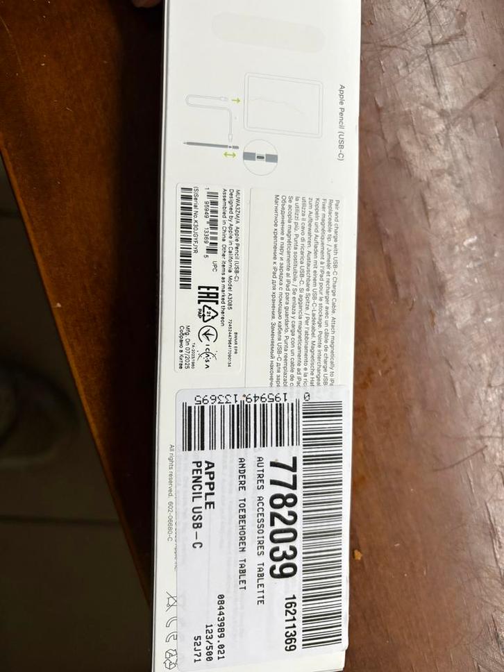 Apple pencil USB-C MUWA3ZM/A, Computers en Software, Apple iPads, Wit, Ophalen