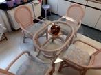 table en rotin avec 4 chaises, Maison & Meubles, Chaises, Quatre, Enlèvement, Utilisé, Autres couleurs