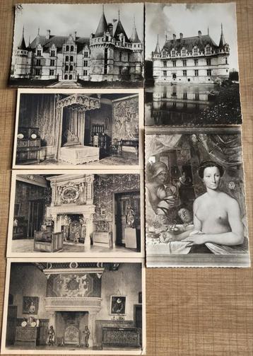 6 oude postkaarten: Château d'Azay-le-Rideau