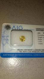 diamant rond jaune polie 0.90 carat avec certificat, Enlèvement ou Envoi, Neuf
