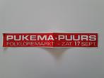 Vintage Sticker - Pukema Puurs - Folkloremarkt, Overige typen, Ophalen of Verzenden, Zo goed als nieuw