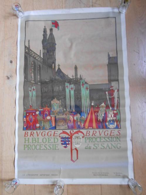 Affiche (voorontwerp) Heilige Bloed processie Brugge 1938, Collections, Posters & Affiches, Enlèvement ou Envoi