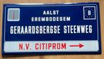 Vintage emaille straatnaambord erembodegem aalst citiprom, Ophalen of Verzenden