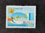 Indonésie 1992 - carte et drapeau - élections parlementaires, Timbres & Monnaies, Timbres | Asie, Affranchi, Enlèvement ou Envoi