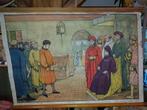 oude stoffen schoolkaart, jaren 1940-50, Antiek en Kunst, Ophalen of Verzenden