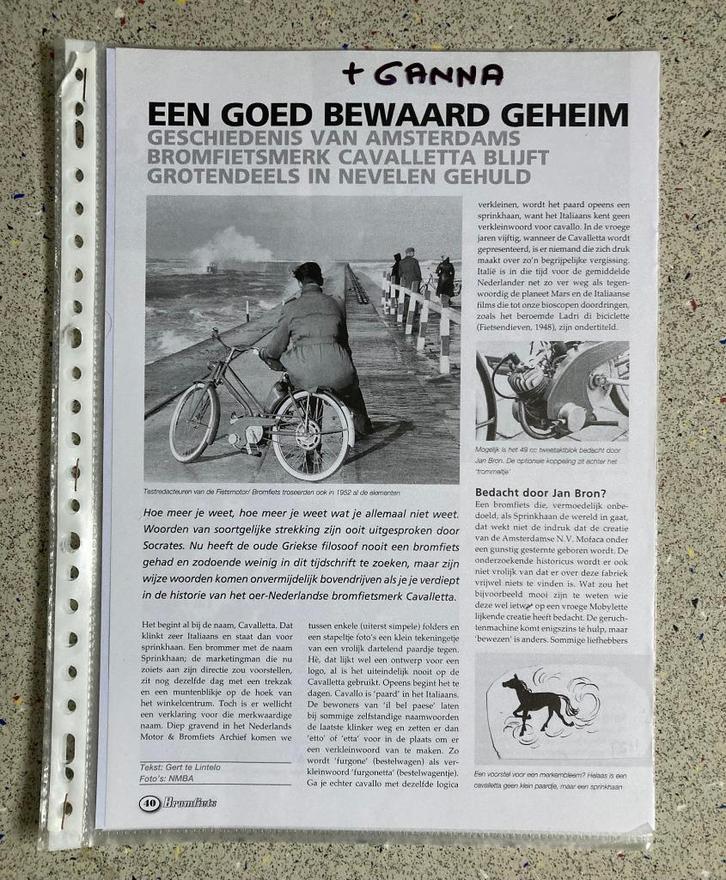 Unieke Map met documentatie Cavalletta en Ganna Bromfietsen, Fietsen en Brommers, Handleidingen en Instructieboekjes, Zo goed als nieuw