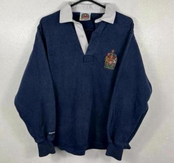 VINTAGE Barbarian CANADA Rugby Polo-shirt Navy-blauw M blue beschikbaar voor biedingen