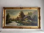 Schilderij van landschap met boerderij en waterval, Ophalen