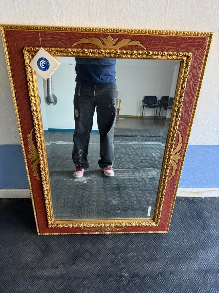 Grand miroir rectangulaire avec cadre doré, Enlèvement, Comme neuf, 100 à 125 cm, 150 à 200 cm