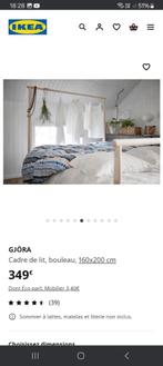 Cadre de lit ikea Gjora emballé, Maison & Meubles, 160 cm, Comme neuf, Bois, Enlèvement ou Envoi
