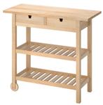 Roltafel Ikea, Landelijk, licht massief berkenhout, Enlèvement, Utilisé, 75 cm ou plus