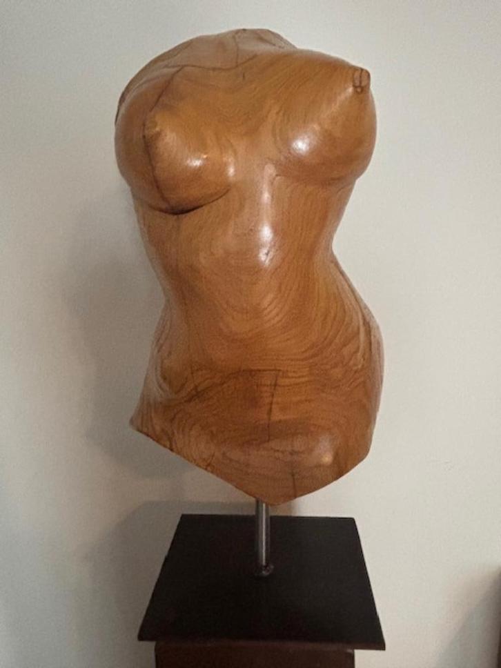 houten buste, Antiek en Kunst, Kunst | Beelden en Houtsnijwerken, Ophalen