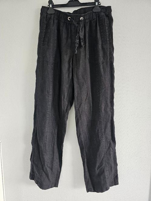 zwarte linnen broek, Kleding | Dames, Broeken en Pantalons, Gedragen, Maat 42/44 (L), Zwart, Lang, Ophalen of Verzenden