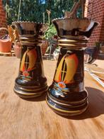 2 doyen hyaliet glas vazen met zeilschip  15€/vr2, Antiek en Kunst, Ophalen of Verzenden
