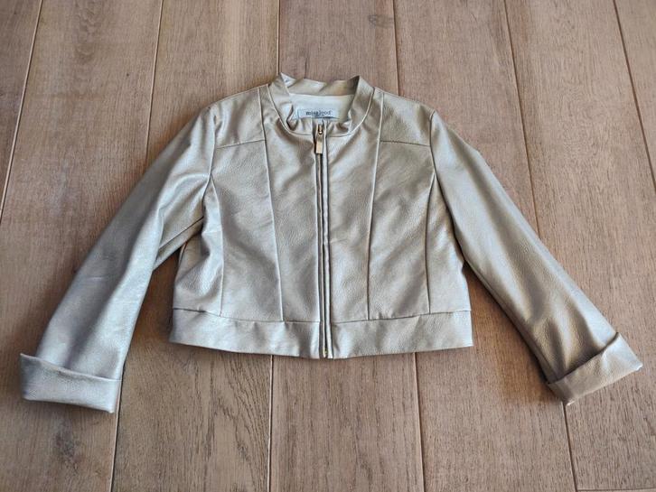 Goudkleurige blazer Miss Leod 110, Kinderen en Baby's, Kinderkleding | Maat 110, Zo goed als nieuw, Meisje, Jas, Ophalen of Verzenden
