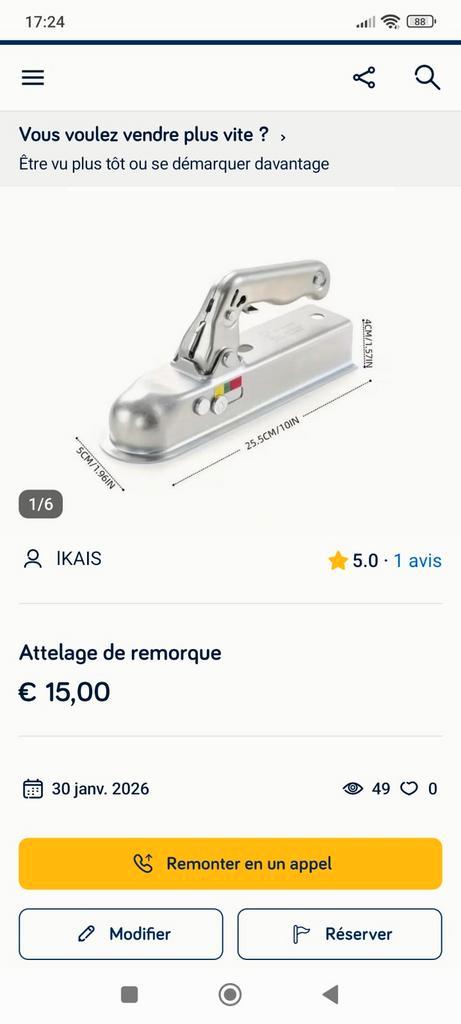 Attelage de remorque, Autos : Divers, Remorques, Neuf, Enlèvement