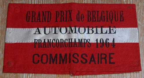 Brassard Commissaire Grand Prix Belgique 1964 Francorchamps, Verzamelen, Automerken, Motoren en Formule 1, Gebruikt, Ophalen of Verzenden