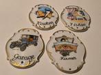 4 porseleinen deurbordjes, Antiek en Kunst, Ophalen of Verzenden