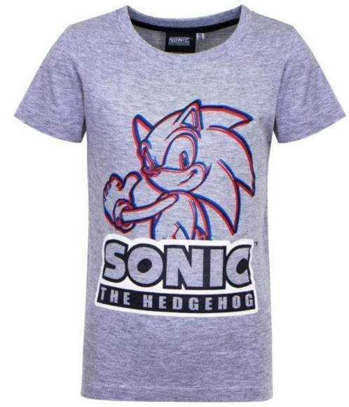 Sonic T-shirt Grijs - Maat 92 - 104 - 116 - 128, Kinderen en Baby's, Kinderkleding | Maat 116, Nieuw, Jongen of Meisje, Shirt of Longsleeve